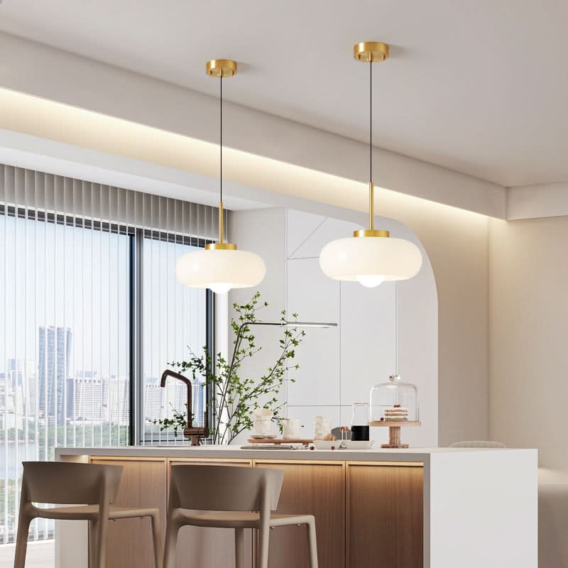 Lampadario Moderno in Rame e Vetro