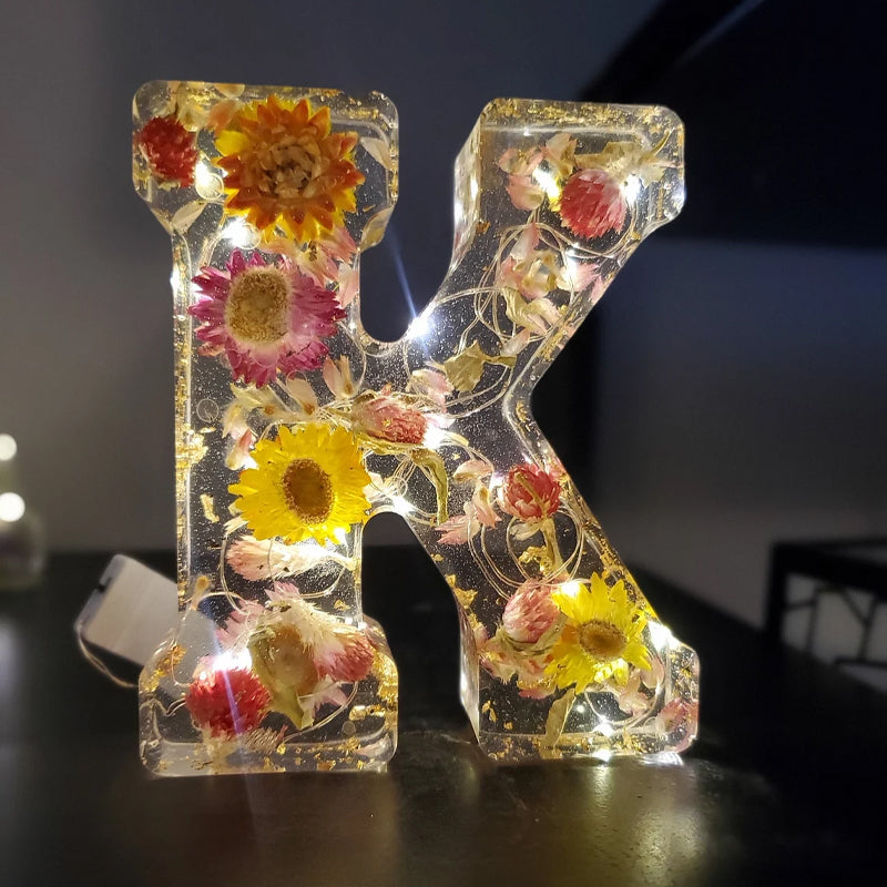Lettere di Fiori Essiccati Luce Notturna