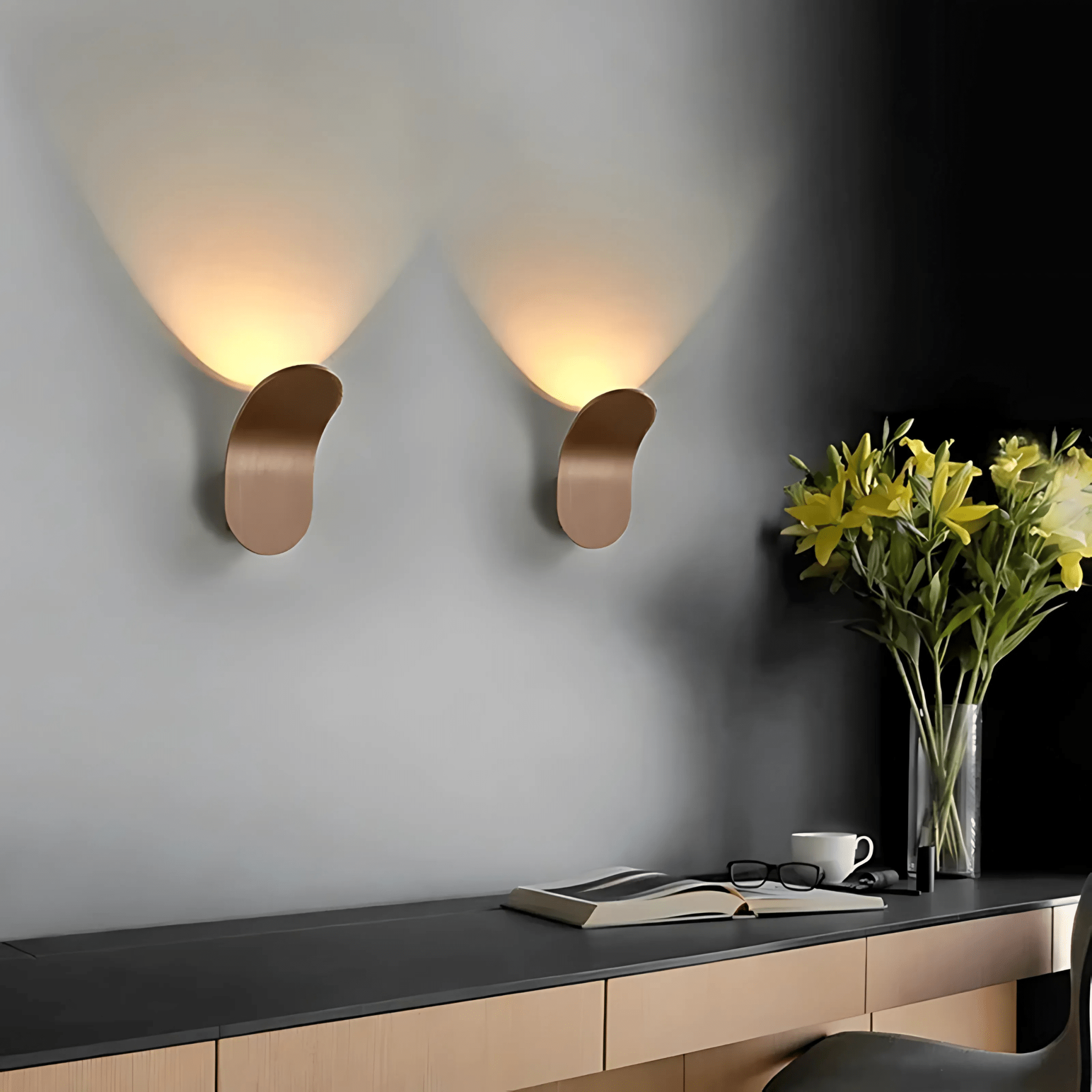 Lampada da Parete Curva Moderna con Luce LED - Set di 2