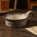 Ciotola da zuppa in ceramica con manico