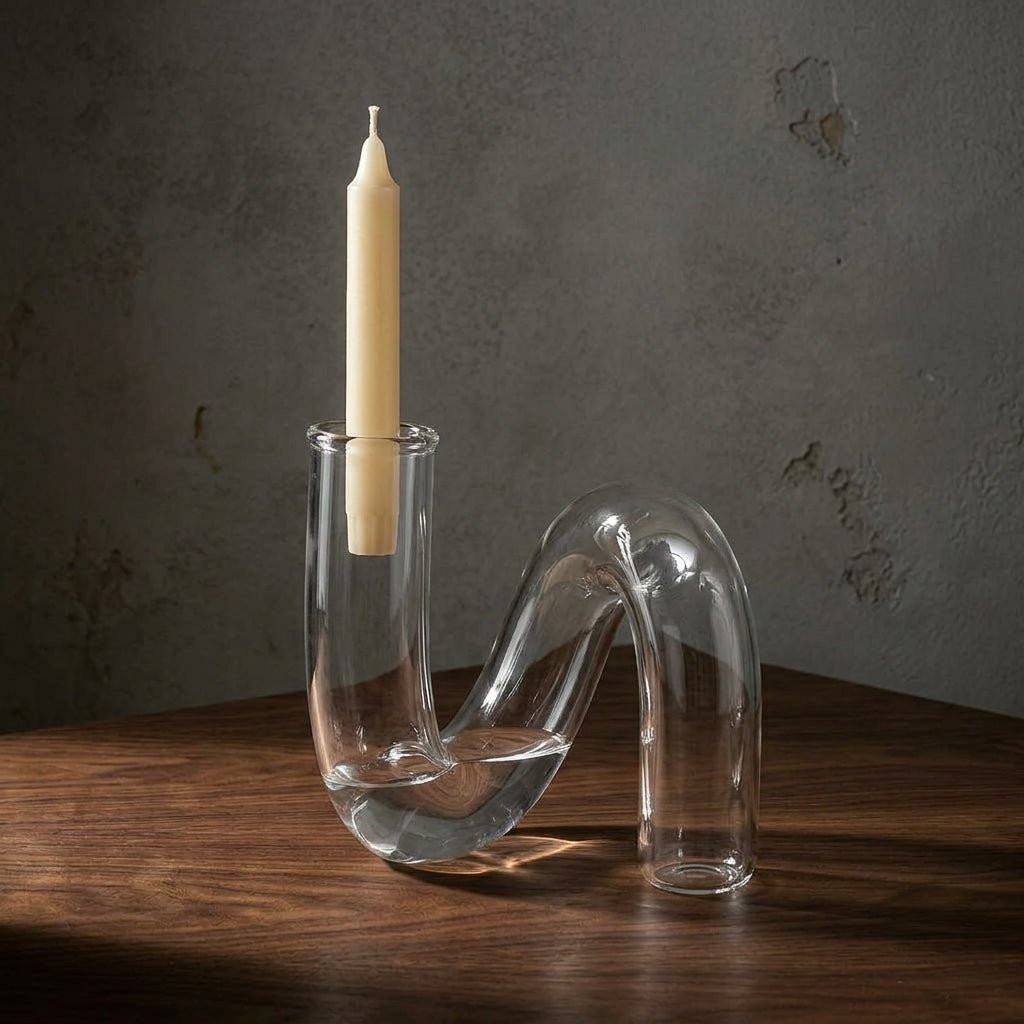 Vaso curvilineo con portacandele