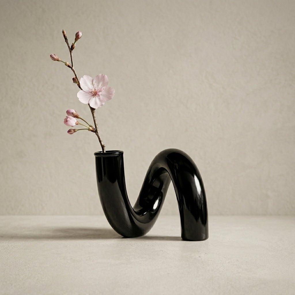 Vaso curvilineo con portacandele