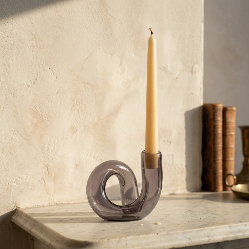 Vaso curvilineo con portacandele