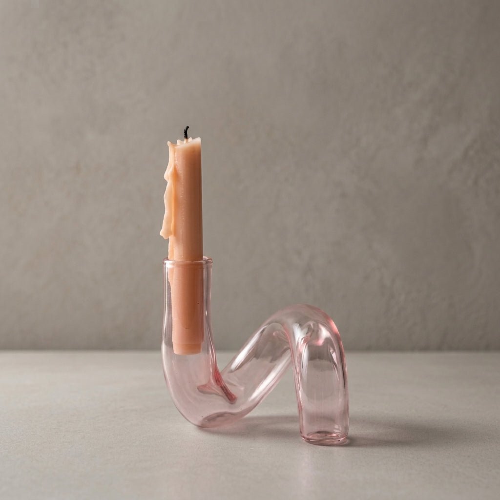 Vaso curvilineo con portacandele