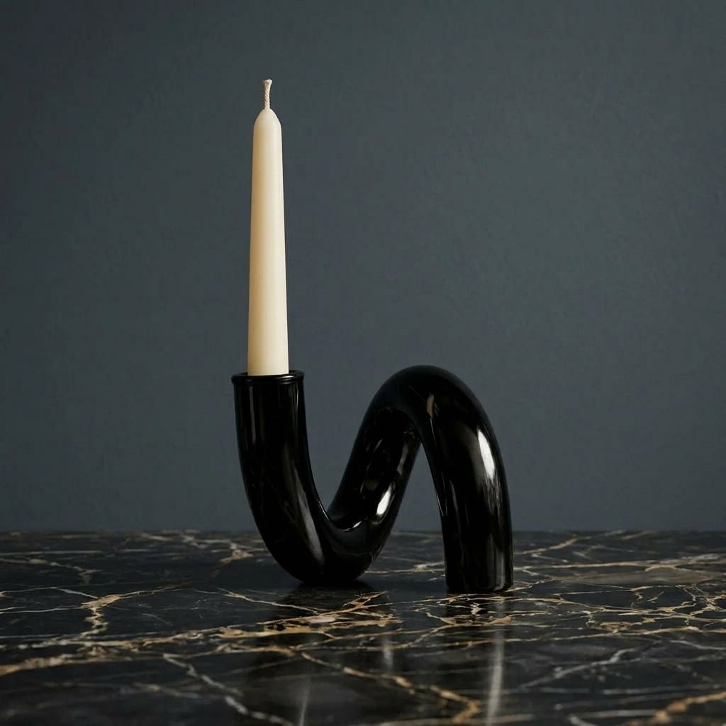 Vaso curvilineo con portacandele