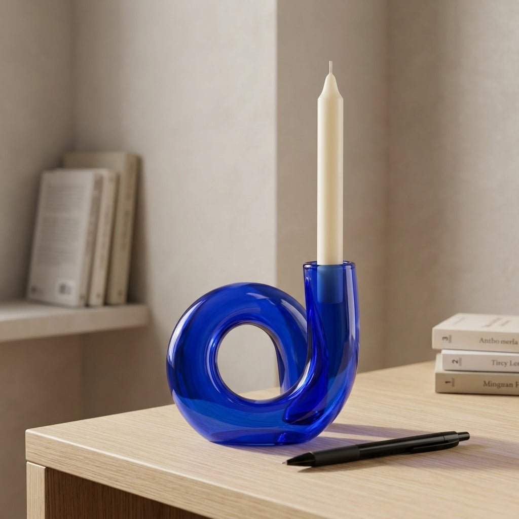 Vaso curvilineo con portacandele