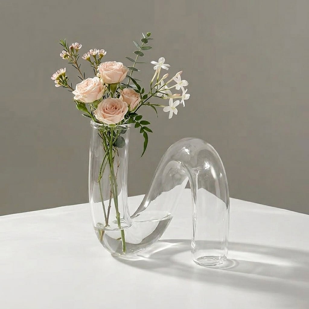 Vaso curvilineo con portacandele