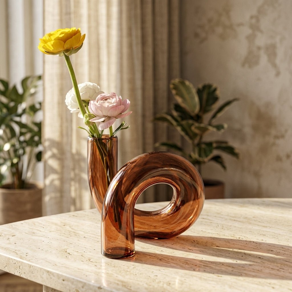 Vaso curvilineo con portacandele