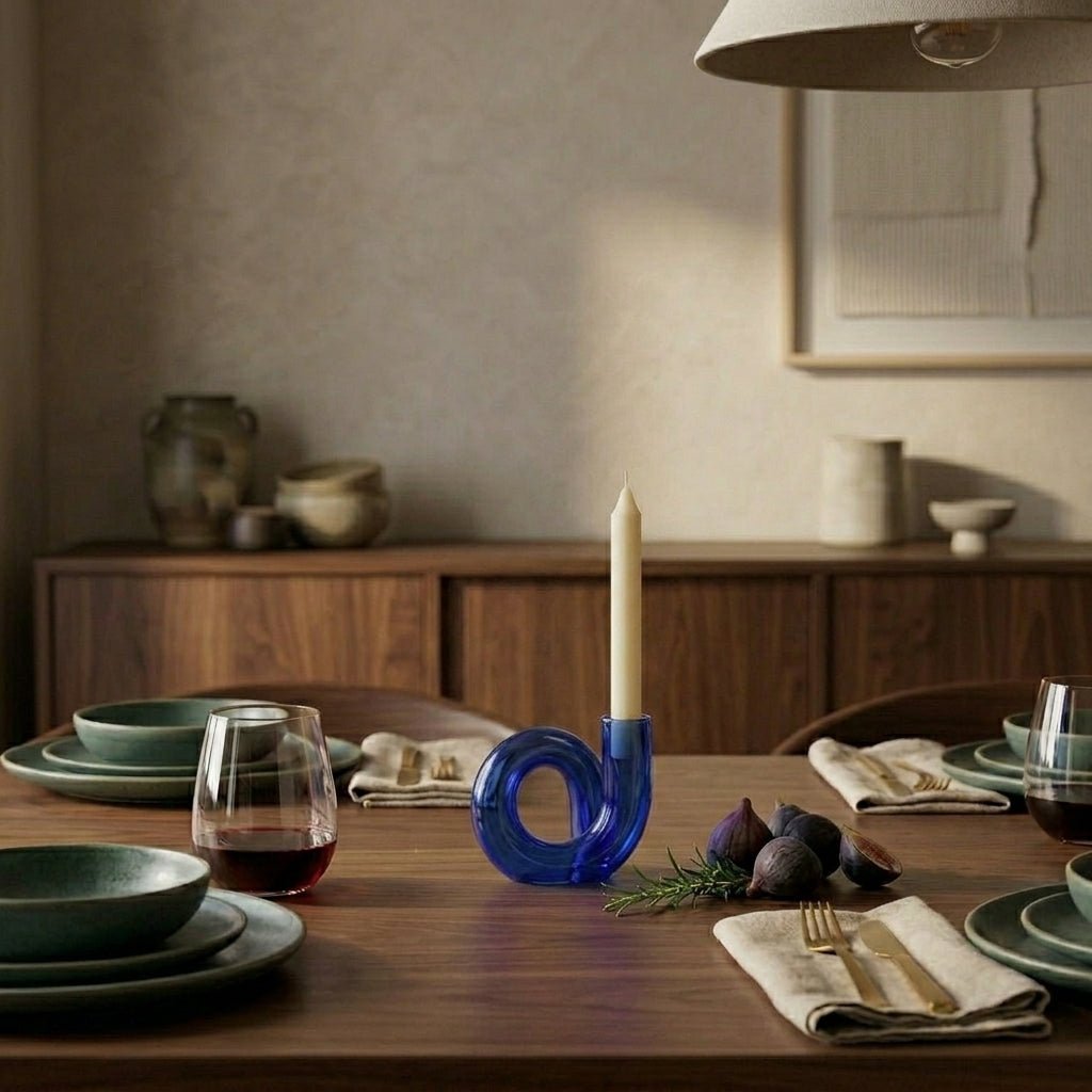 Vaso curvilineo con portacandele