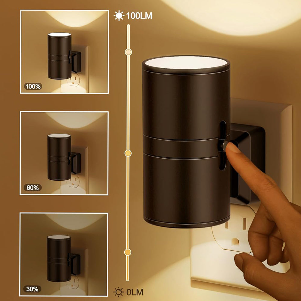 Luce notturna con presa e rilevamento della luminosità con luminosità regolabile