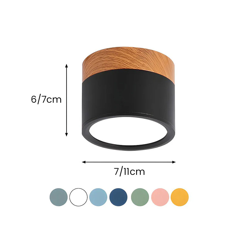 Lampada da soffitto LED moderna a montaggio a incasso cilindrica