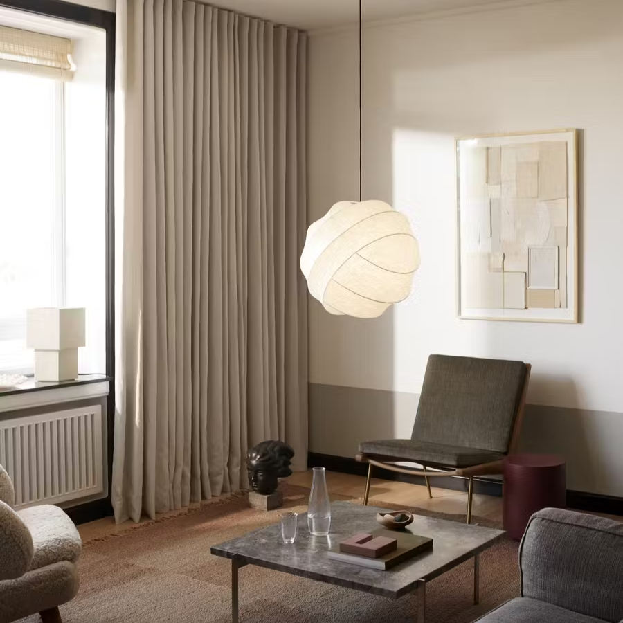 Lampada a sospensione in seta Wabi Sabi giapponese per interni moderni