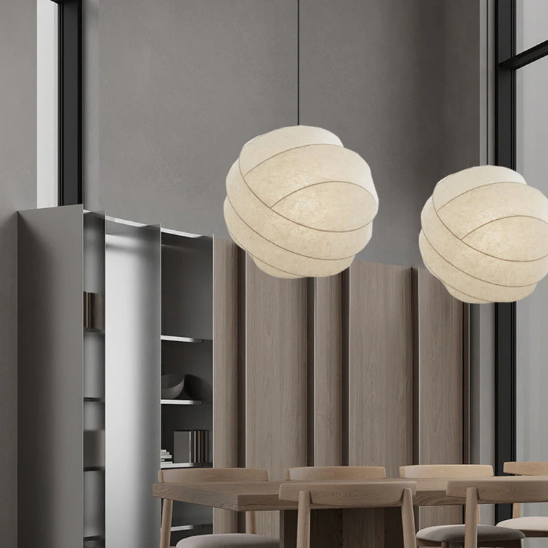 Lampada a sospensione in seta Wabi Sabi giapponese per interni moderni