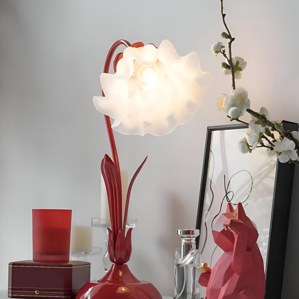 Fleur de Lumière – Lampada da tavolo in stile antico francese con design floreale – Lampada decorativa per camera da letto e soggiorno