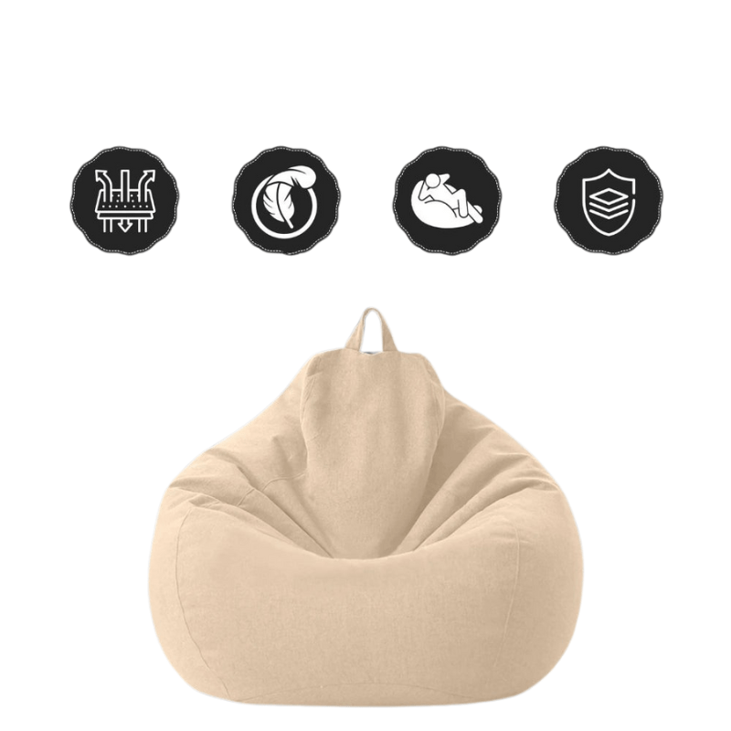 LINARELLO Beanbag – Sacco da Fieno in Lino di Lusso per il Massimo Comfort