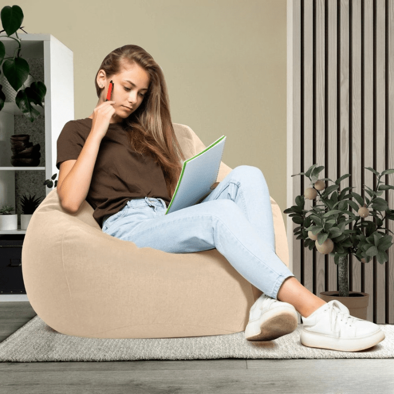 LINARELLO Beanbag – Sacco da Fieno in Lino di Lusso per il Massimo Comfort