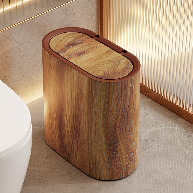 LIVELUX – Cestino Ovale Moderno con Design in Marmo per Bagno e Cucina