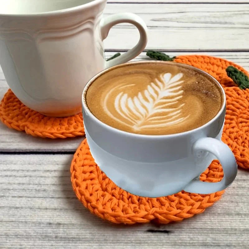 LOOMORA – Sottobicchieri a forma di zucca all'uncinetto fatti a mano per decorazioni autunnali