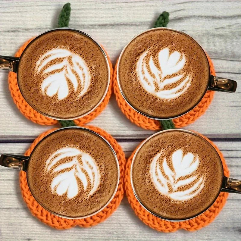 LOOMORA – Sottobicchieri a forma di zucca all'uncinetto fatti a mano per decorazioni autunnali