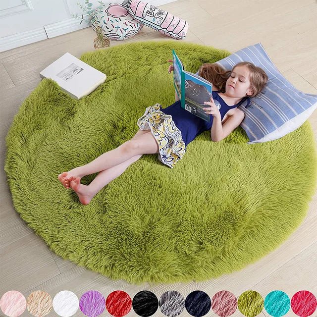 Velvéri Luxe FluffyMat Tappeto | Tappeto rotondo ultra-morbido in peluche per un'accogliente decorazione della casa e della camera da letto