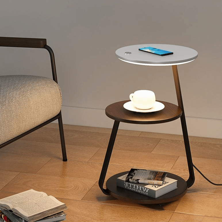 Luxurious Double-Layered Side Table with Storage