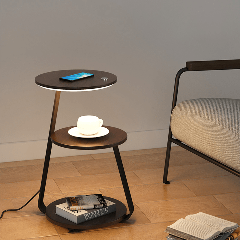 Luxurious Double-Layered Side Table with Storage
