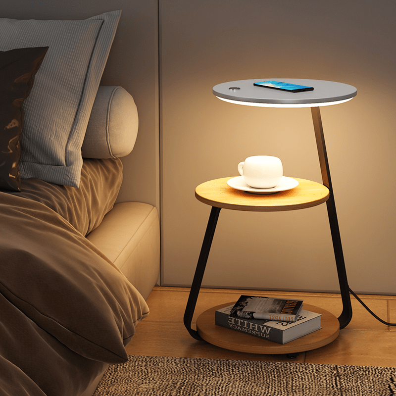 Luxurious Double-Layered Side Table with Storage