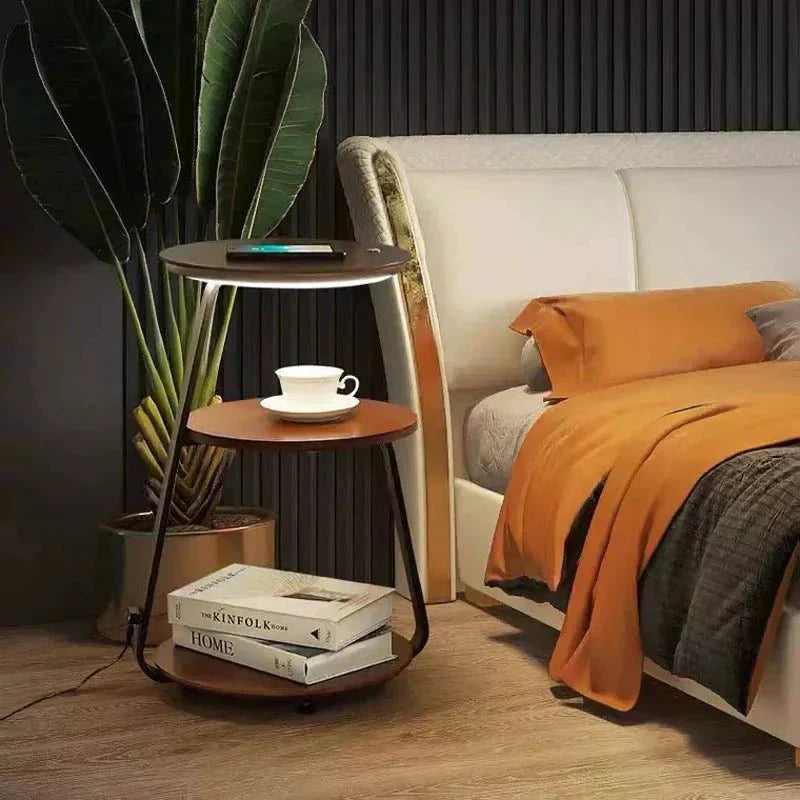 Luxurious Double-Layered Side Table with Storage