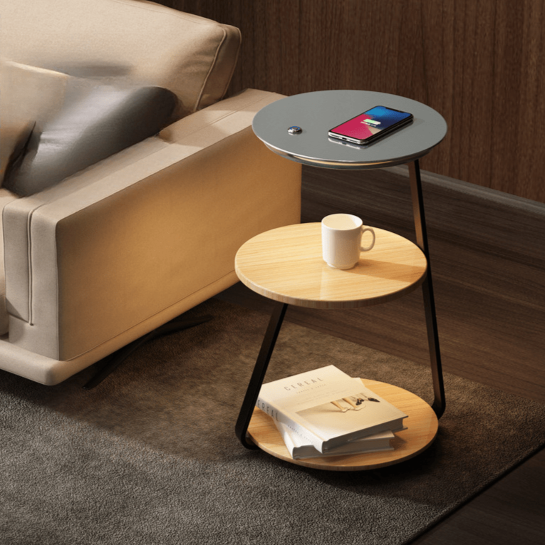 Luxurious Double-Layered Side Table with Storage