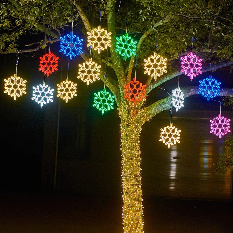 Decorazioni Natalizie LED Esterni Fiocchi di Neve