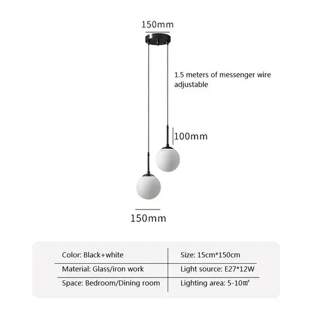 Lampada a Sospensione in Vetro Kinley