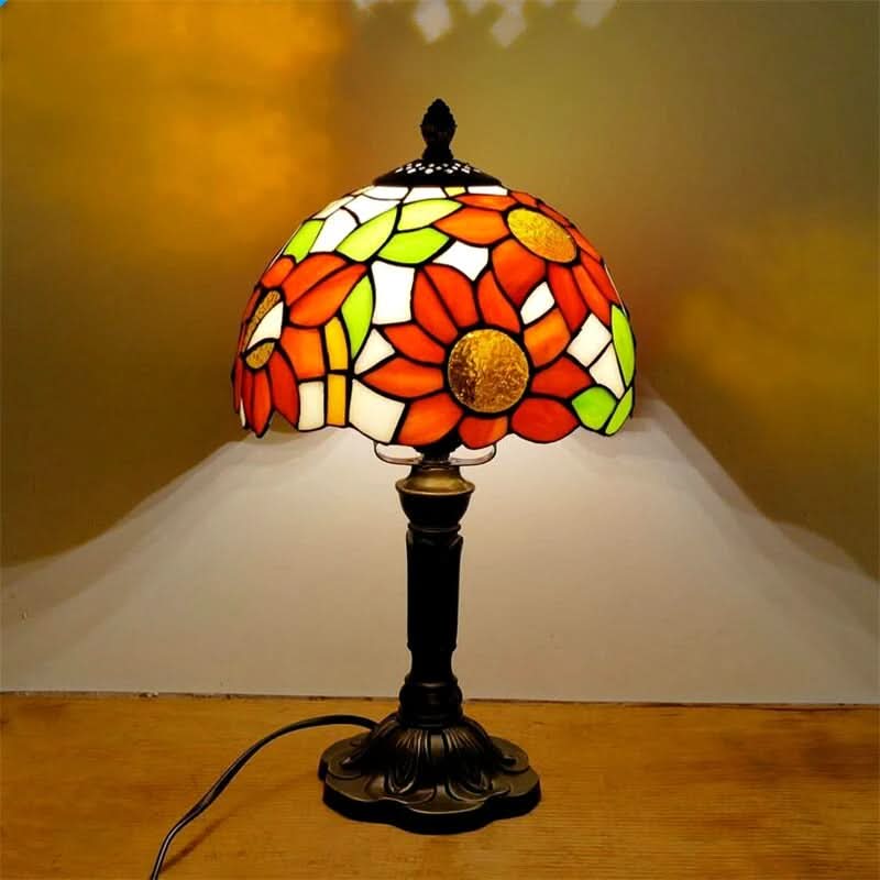 Lampada da Tavolo LED in Vetro Tiffany Barocco Retro E27