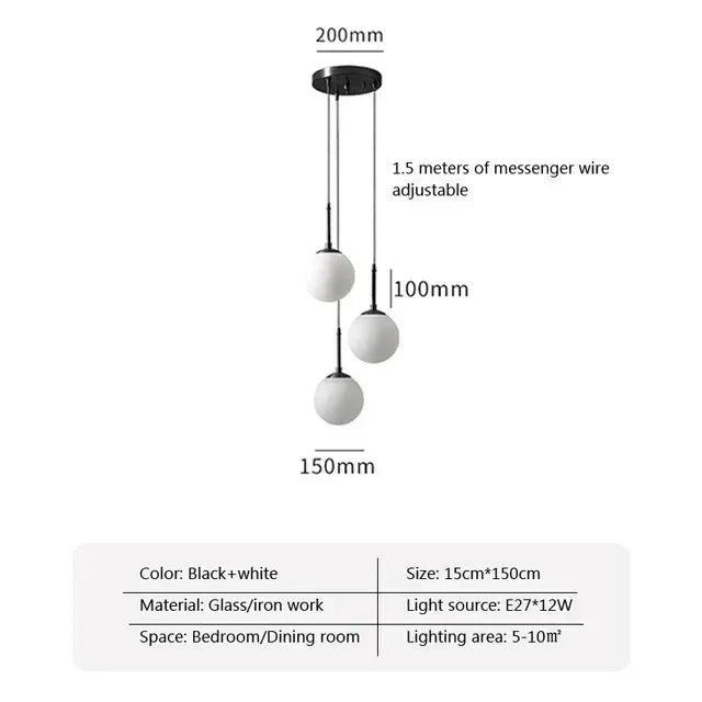 Lampada a Sospensione in Vetro Kinley