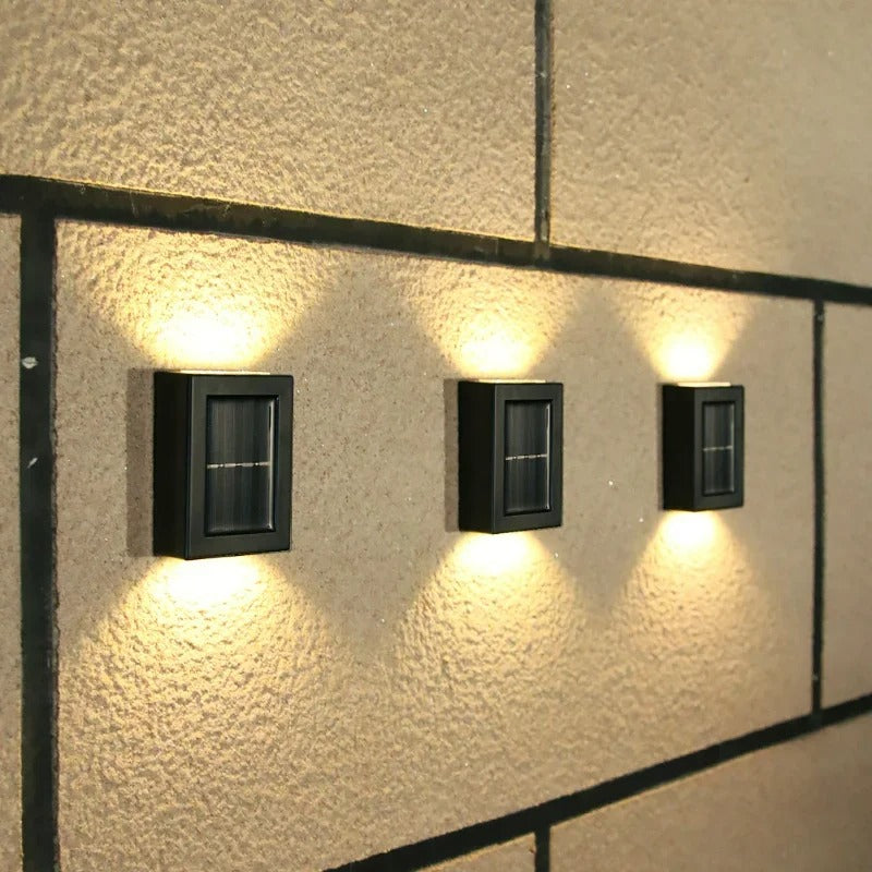 SolarGlow Luxe Lampade da Parete Solari – Senza Fili, Eleganti & Pronte per Serate Calde