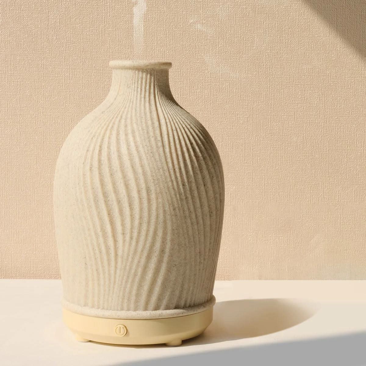 Umidificatore per Oli Essenziali a Forma di Vaso Boho – Diffusore Ultrasonico in Poliresina