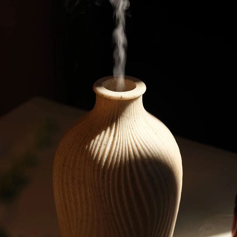 Umidificatore per Oli Essenziali a Forma di Vaso Boho – Diffusore Ultrasonico in Poliresina