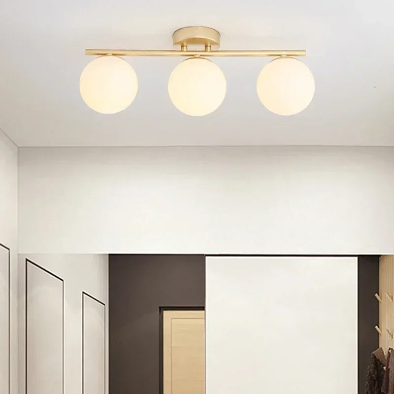 Lampada a soffitto in stile nordico realizzata in vetro – Elegante sfera bianca per ogni ambiente