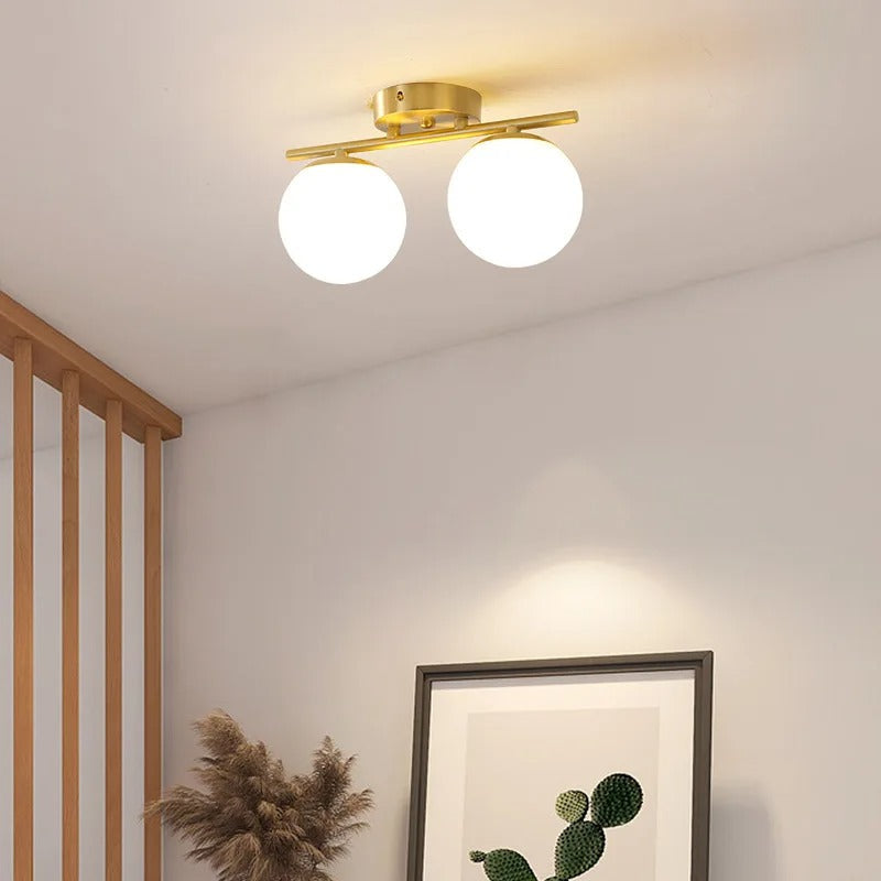 Lampada a soffitto in stile nordico realizzata in vetro – Elegante sfera bianca per ogni ambiente