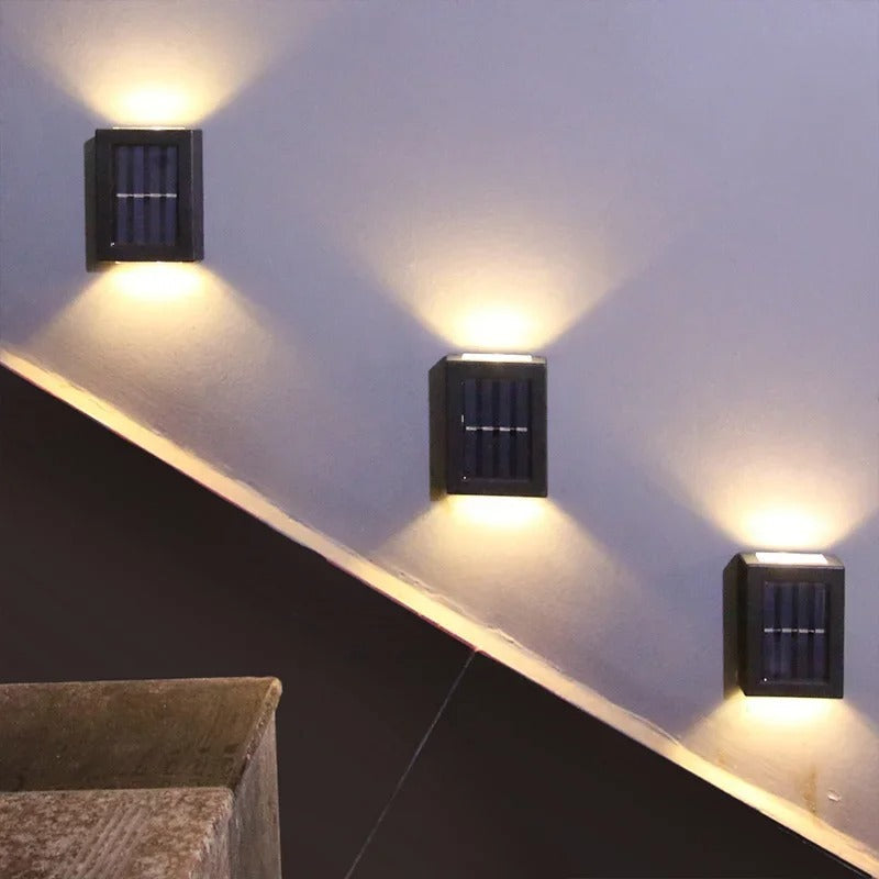 SolarGlow Luxe Lampade da Parete Solari – Senza Fili, Eleganti & Pronte per Serate Calde