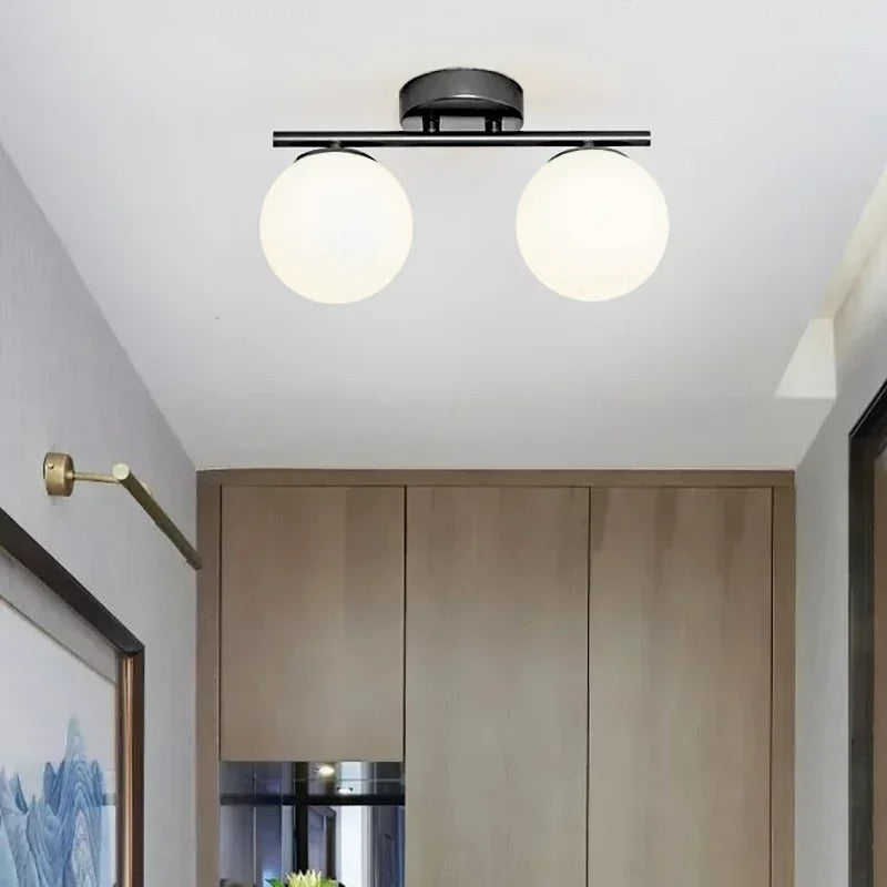 Lampada a soffitto in stile nordico realizzata in vetro – Elegante sfera bianca per ogni ambiente