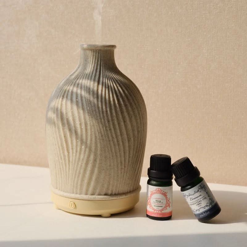 Umidificatore per Oli Essenziali a Forma di Vaso Boho – Diffusore Ultrasonico in Poliresina