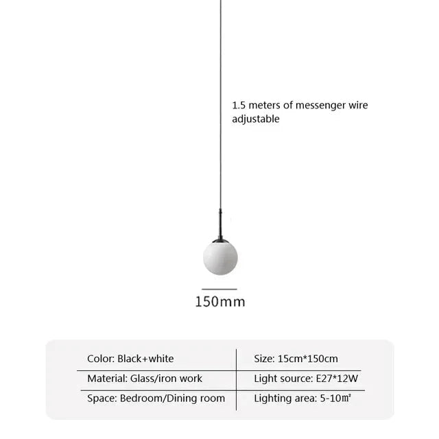 Lampada a Sospensione in Vetro Kinley