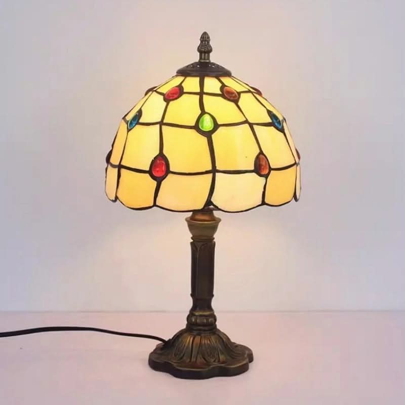 Lampada da Tavolo LED in Vetro Tiffany Barocco Retro E27