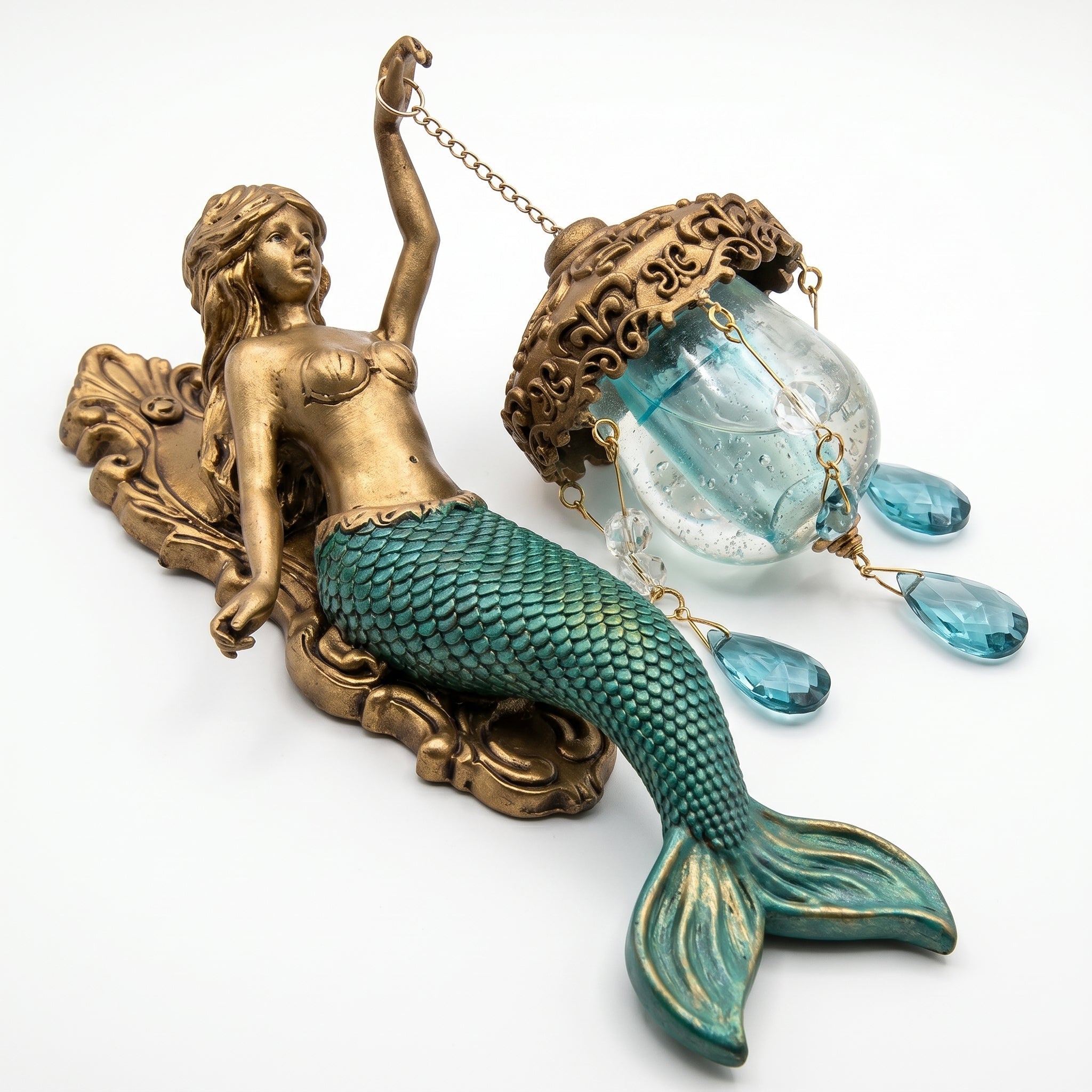 Applique Sirena con Lanterna Pendente