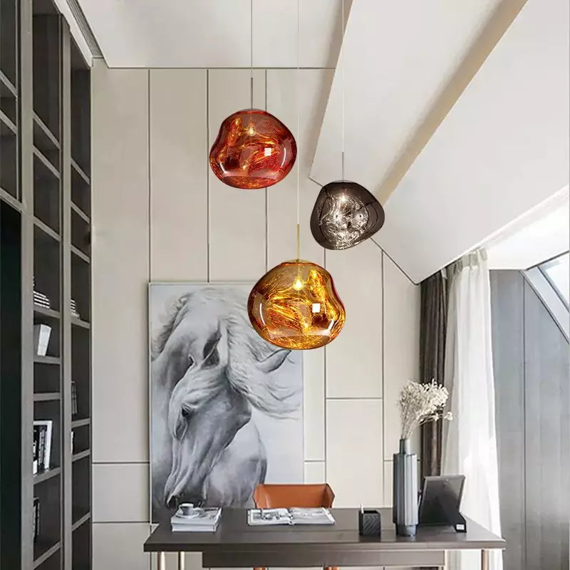 Clyvera - Lampada a Sospensione Artistica in Vetro Fuso Illuminazione Moderna ed Elegante per Interni