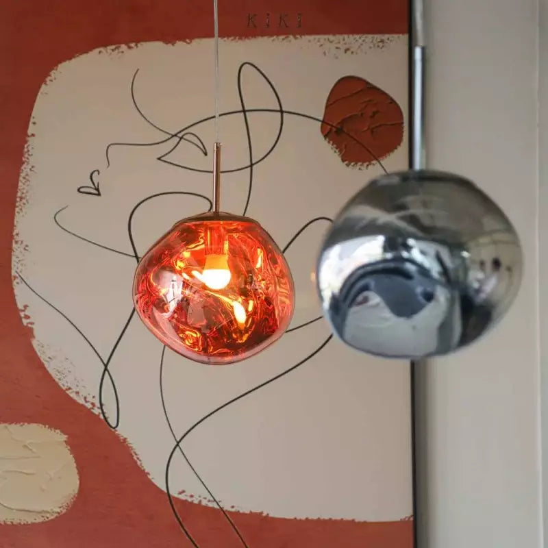 Clyvera - Lampada a Sospensione Artistica in Vetro Fuso Illuminazione Moderna ed Elegante per Interni