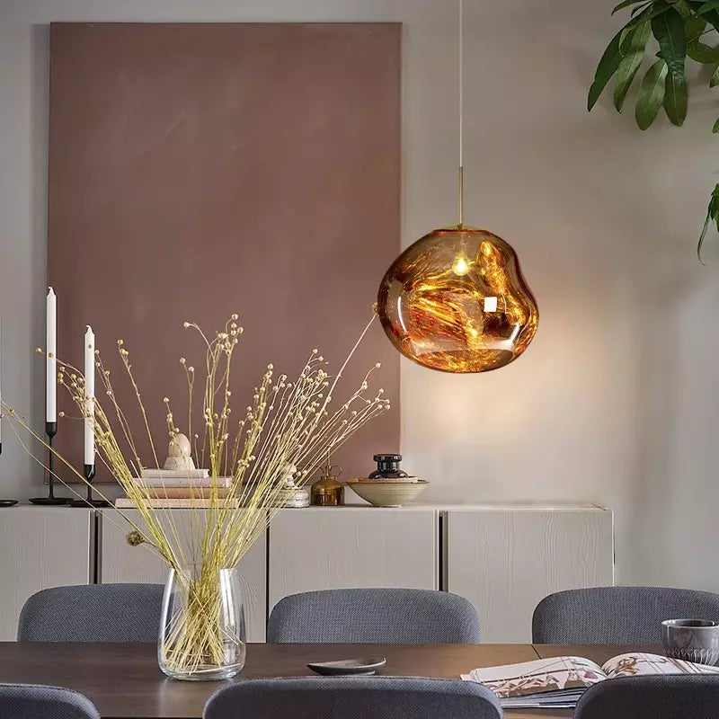 Clyvera - Lampada a Sospensione Artistica in Vetro Fuso Illuminazione Moderna ed Elegante per Interni