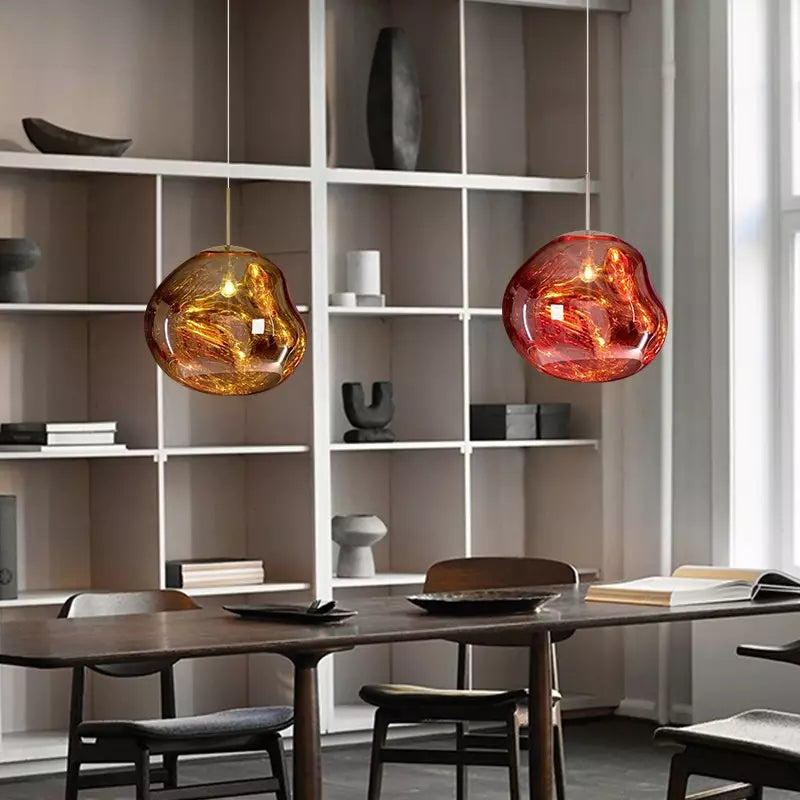 Clyvera - Lampada a Sospensione Artistica in Vetro Fuso Illuminazione Moderna ed Elegante per Interni