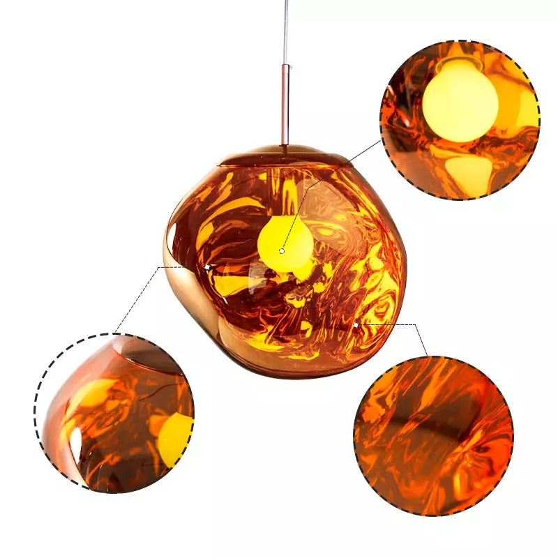 Clyvera - Lampada a Sospensione Artistica in Vetro Fuso Illuminazione Moderna ed Elegante per Interni