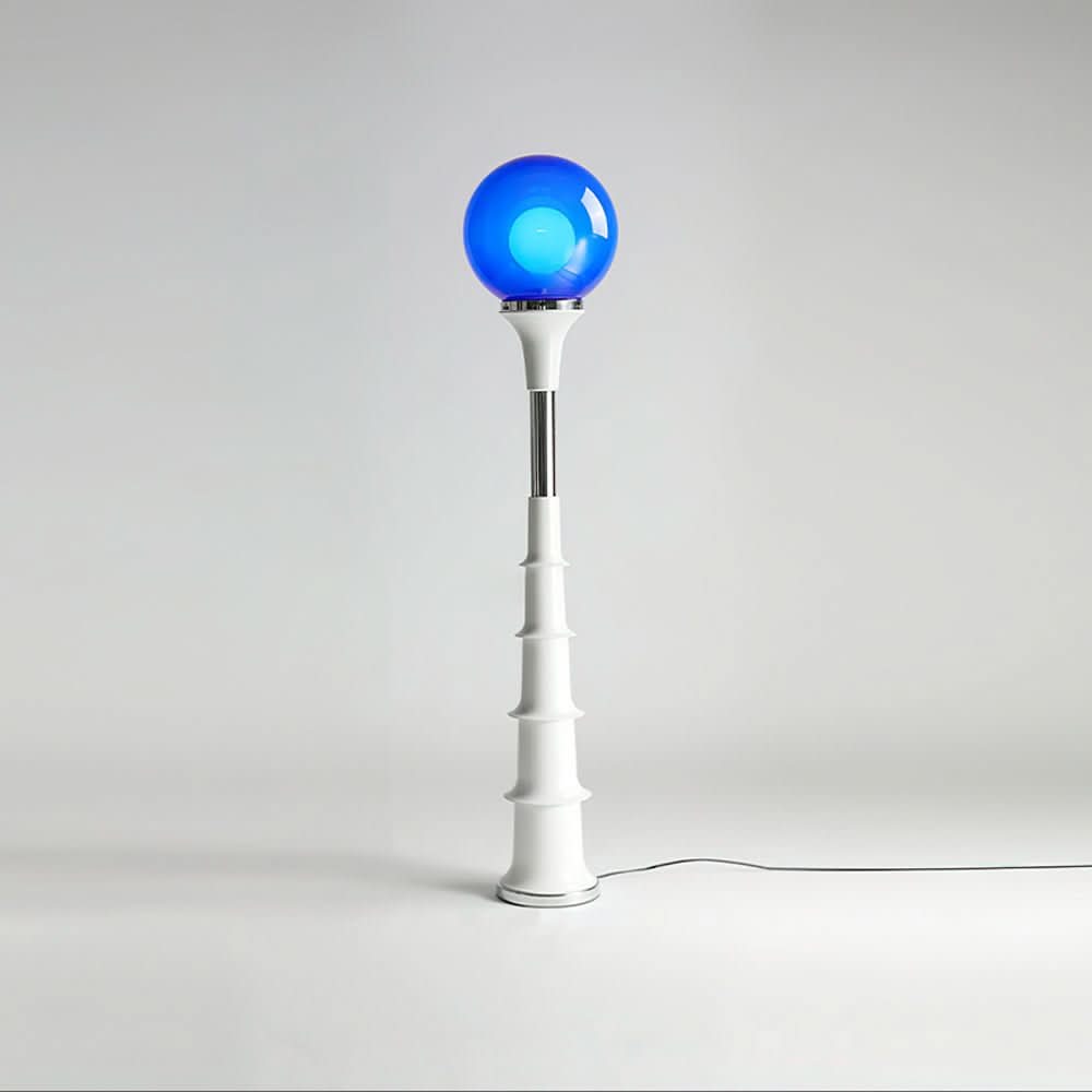 Lampada da Terra Moderna e Colorata con Paralume in Vetro